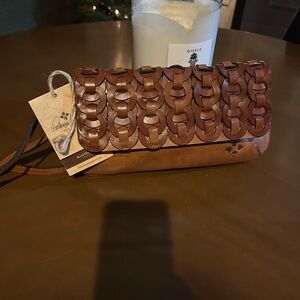 Patricia Nash Tan Leather Clutch